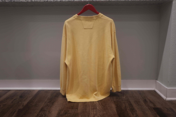 Colours Alexander Julian Men Sweater Yellow Long Sleeve Pullover Button Up Sz XL - Picture 6 of 6